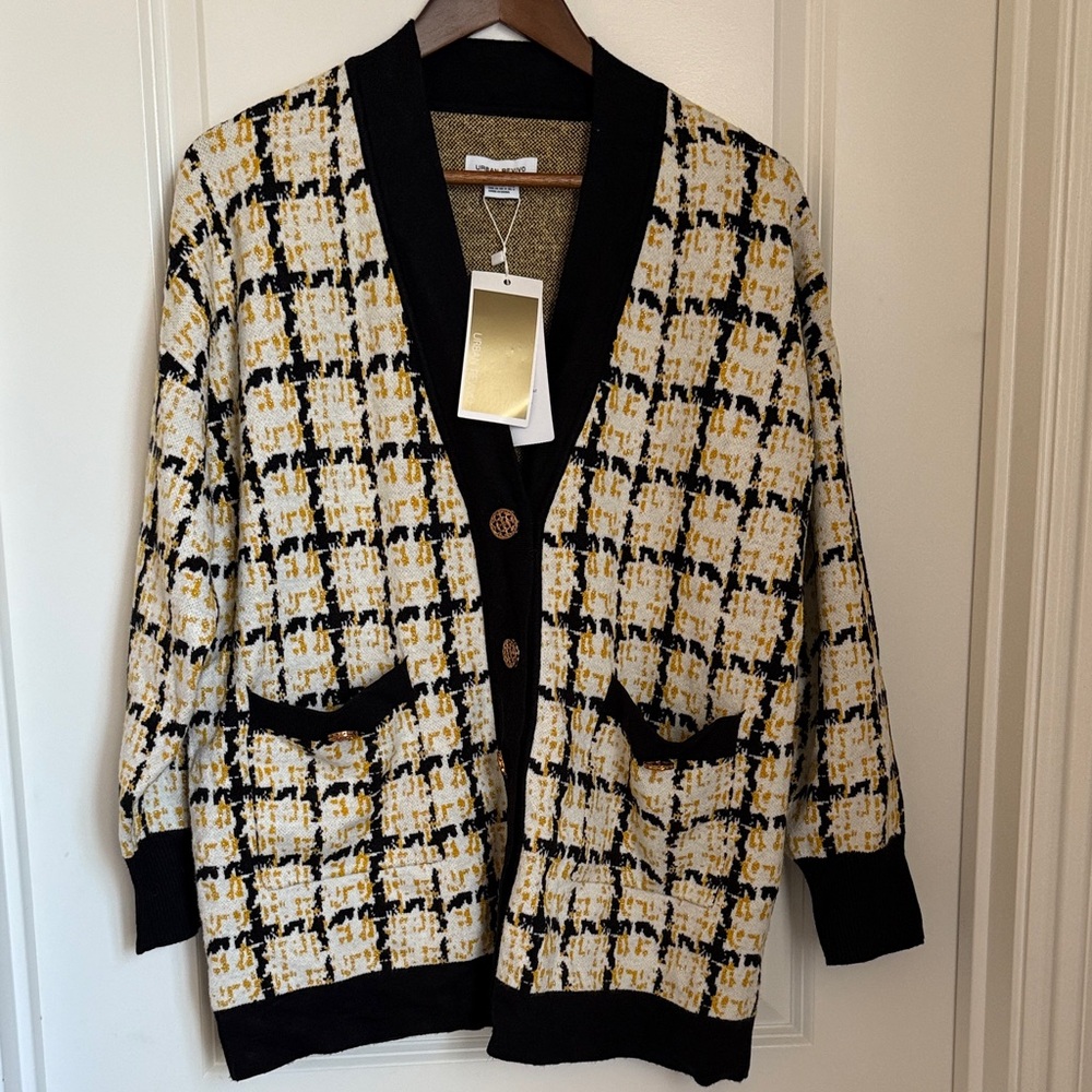Plaid Cardigan with Pockets
